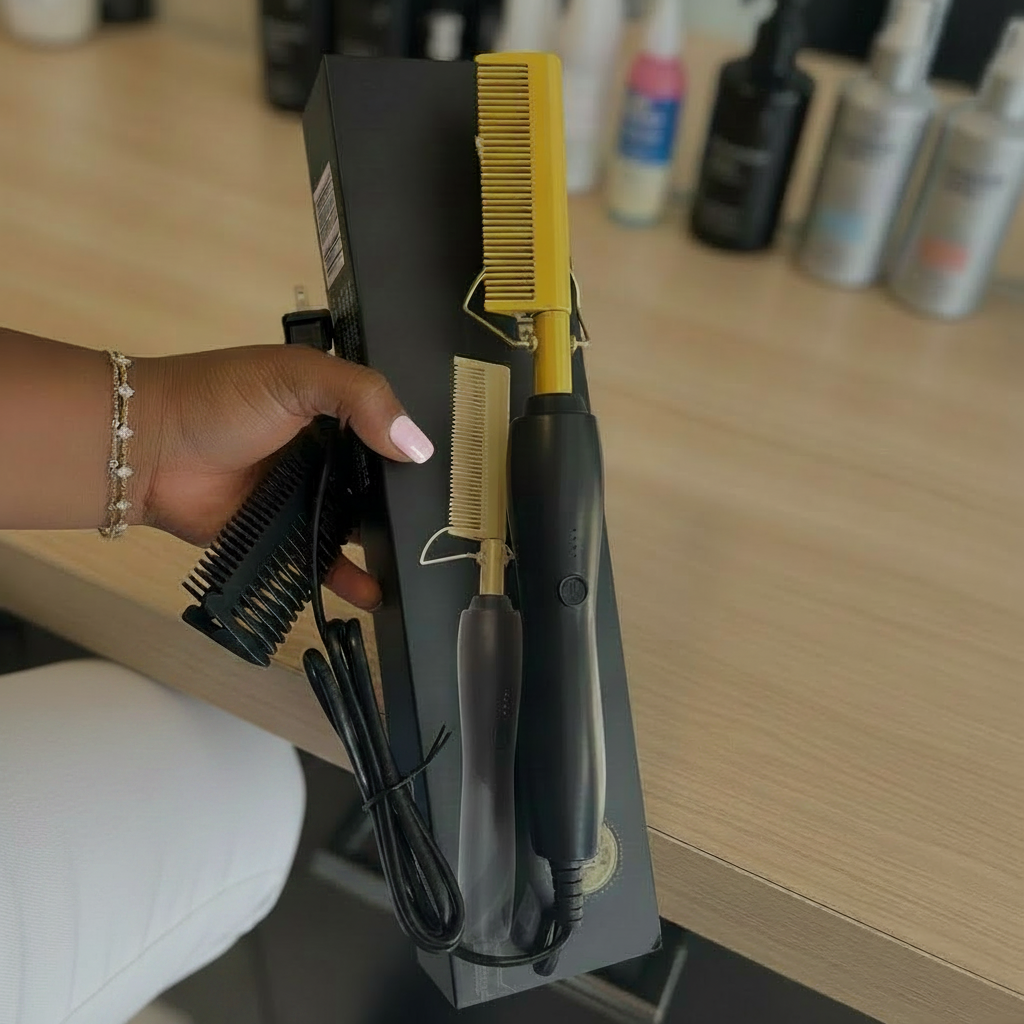 Hot Comb - Electric Straightening Hot Comb for Hair and Wigs